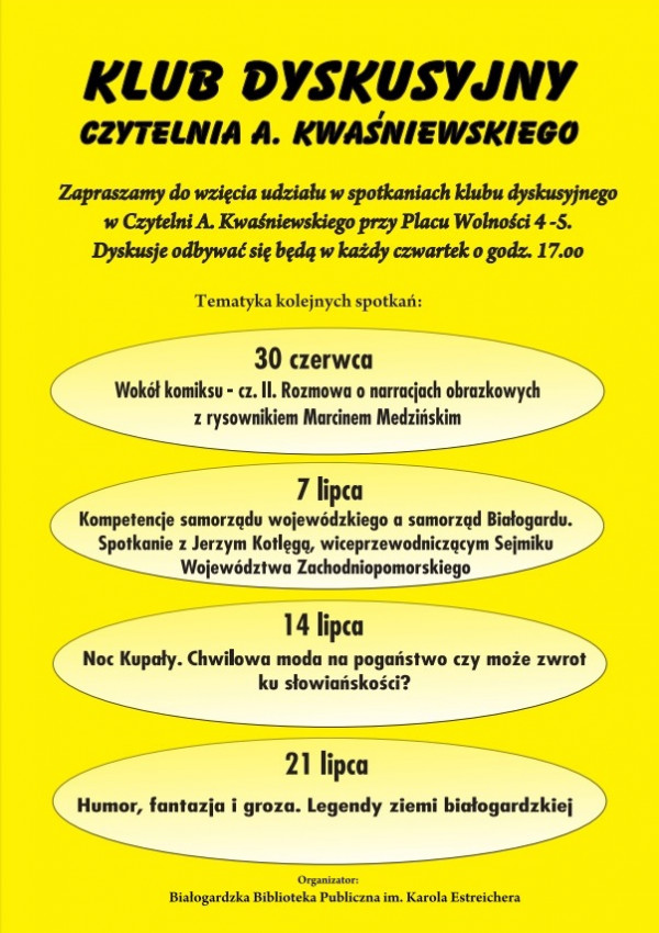 Zapraszamy na spotkania w miłej i kulturalnej atmosferze